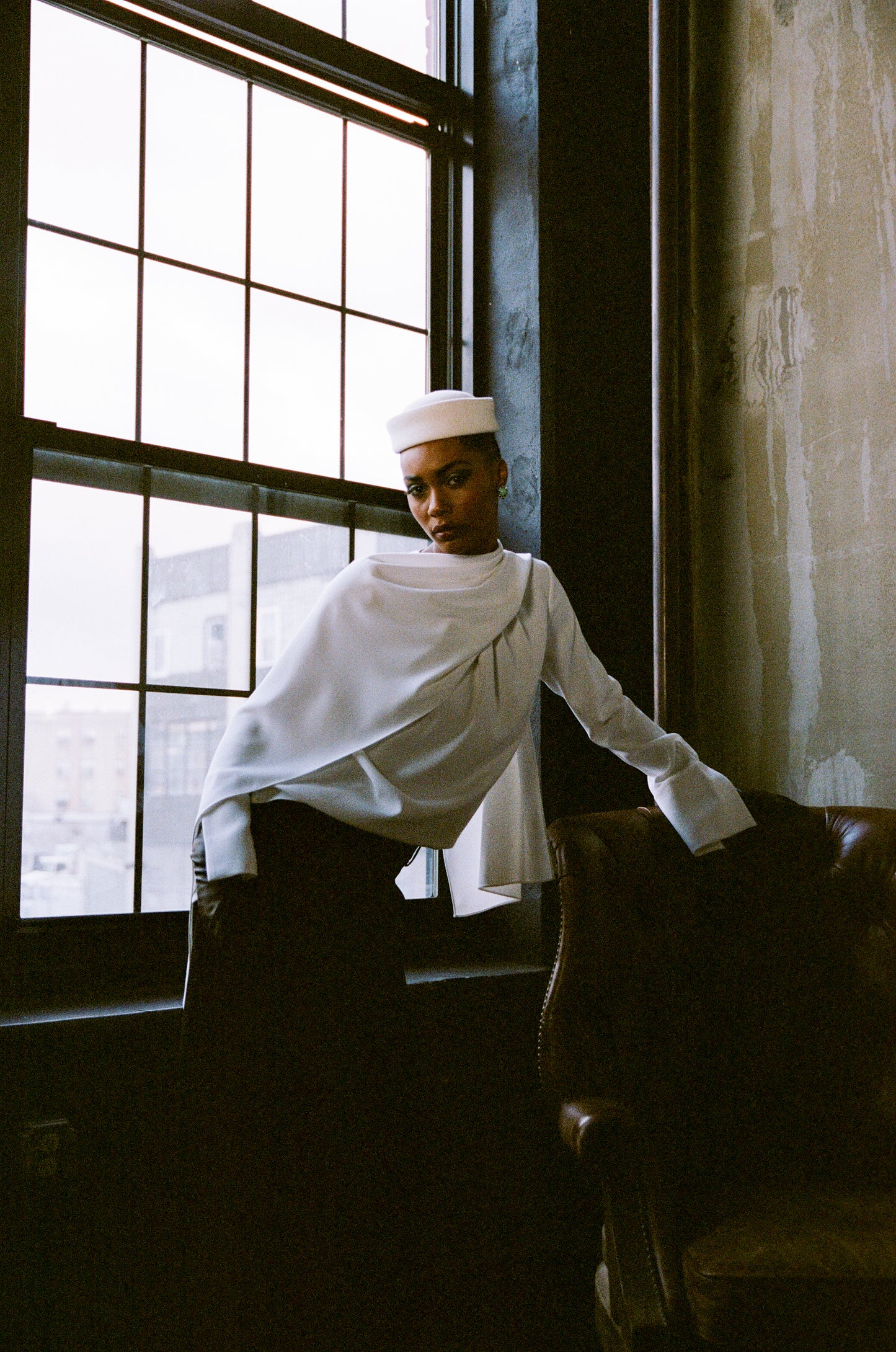 Scarf Top in Textured Crepe