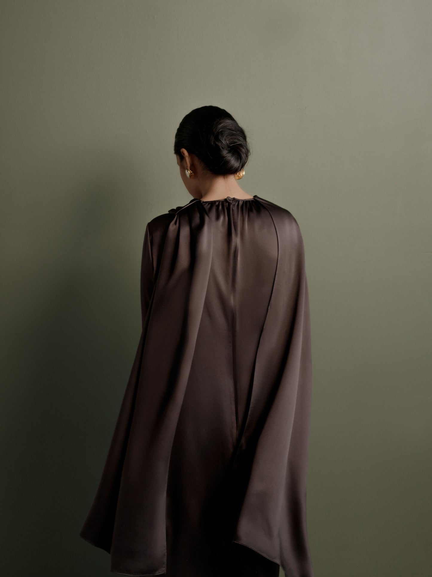 Scarf Dress in Silk Charmeuse