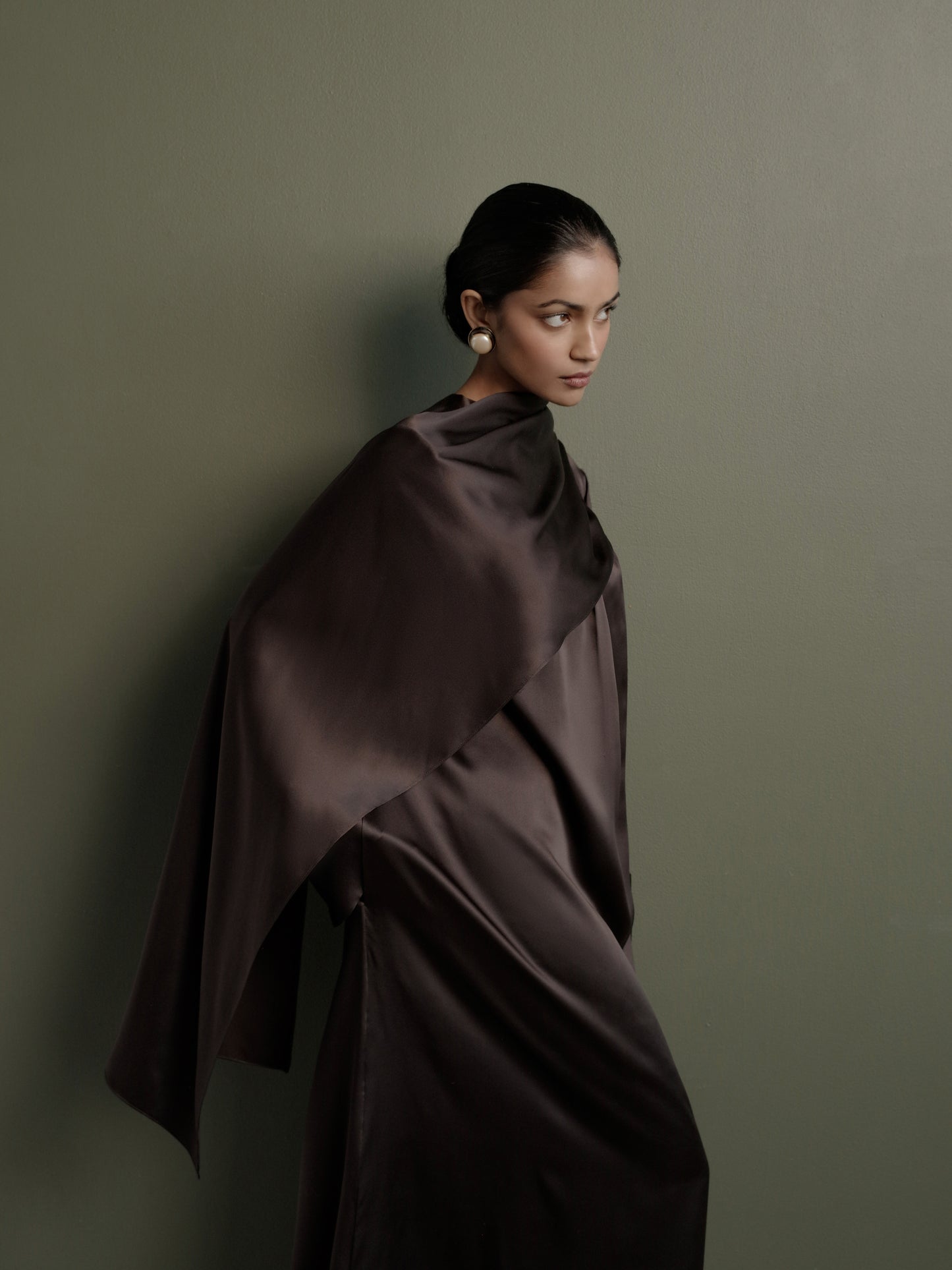 Scarf Dress in Silk Charmeuse
