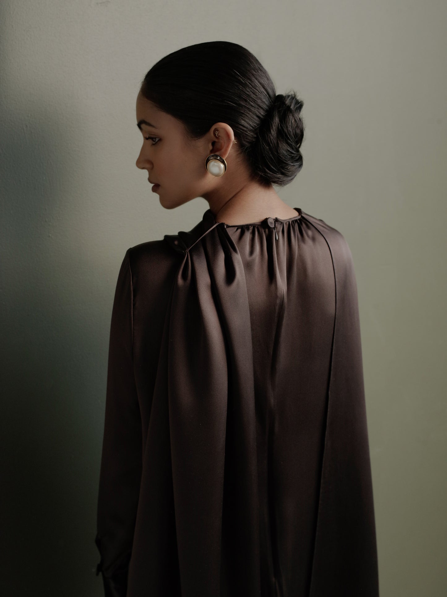 Scarf Dress in Silk Charmeuse
