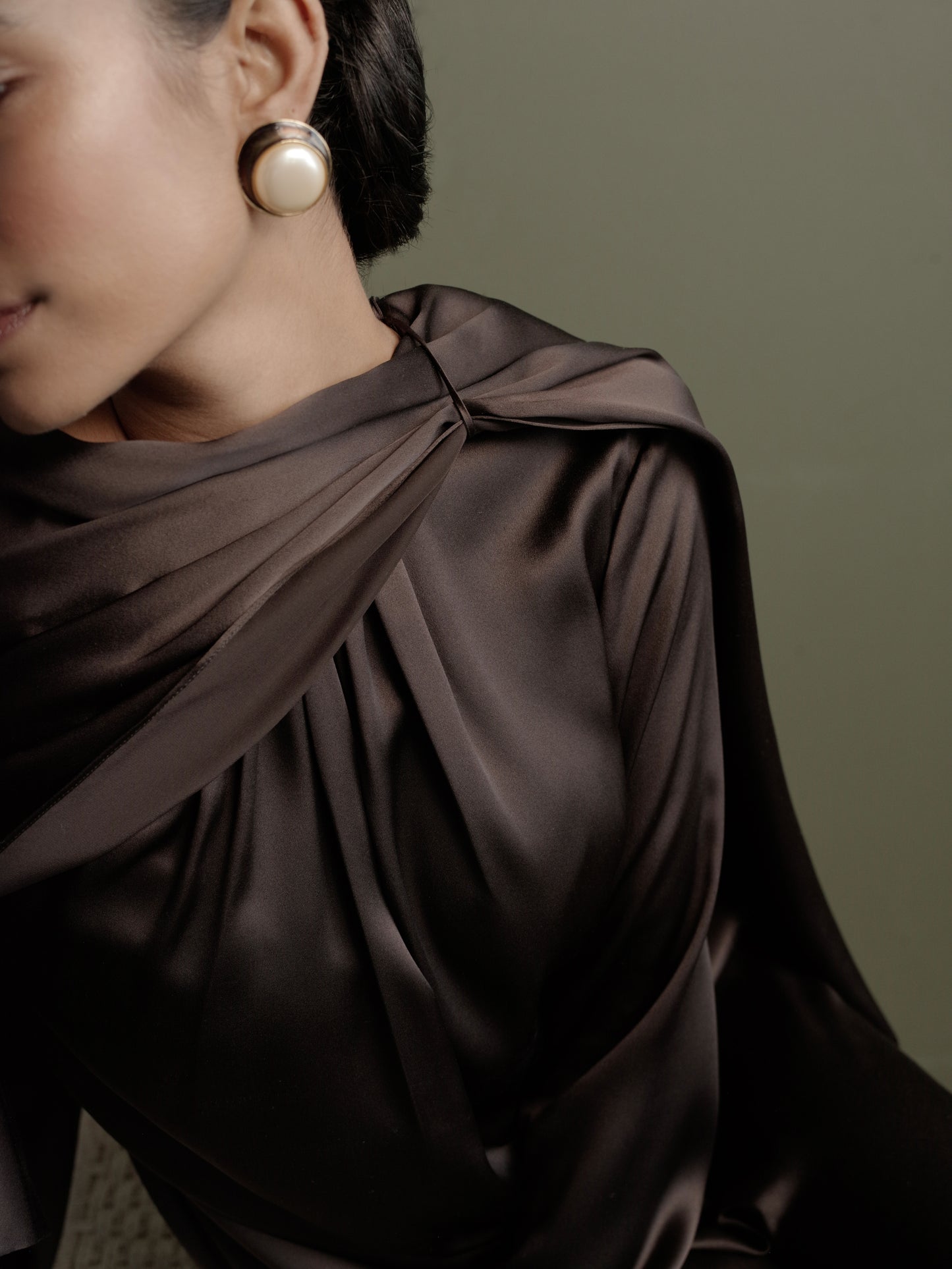 Scarf Dress in Silk Charmeuse