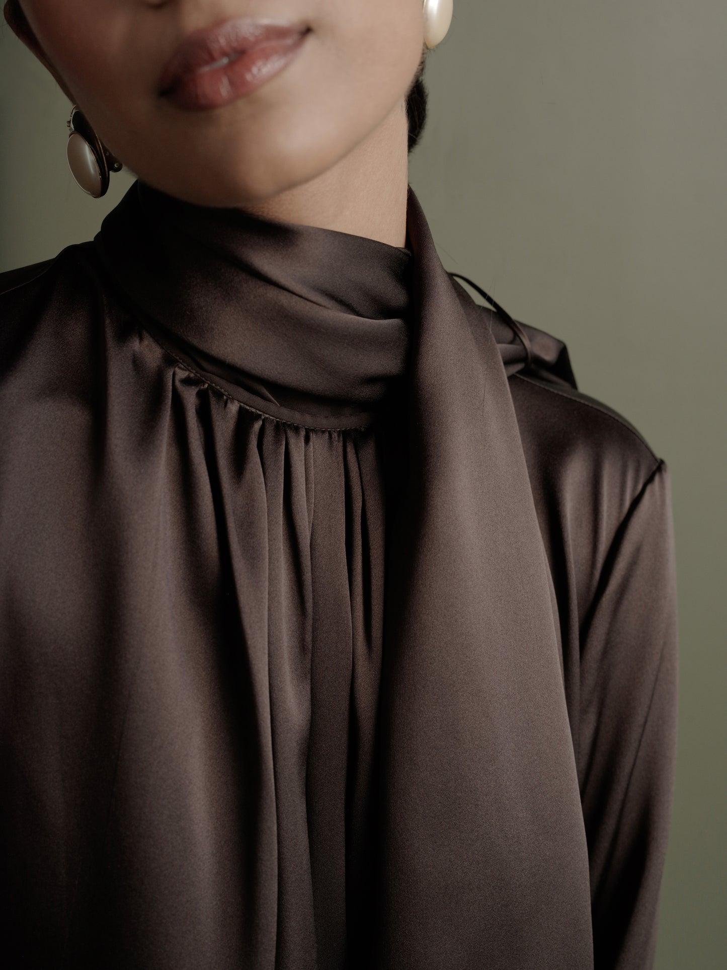 Scarf Dress in Silk Charmeuse