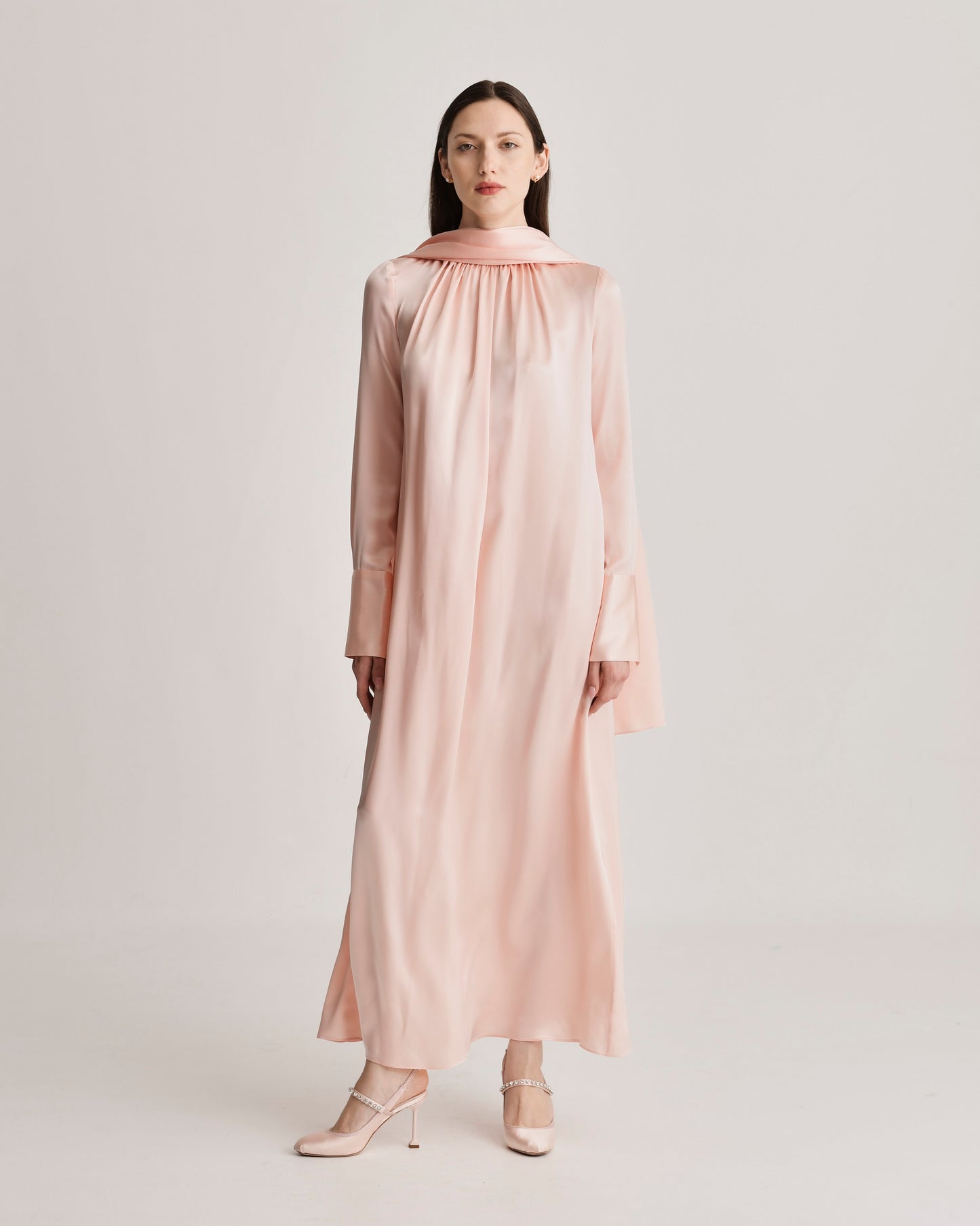Scarf Dress in Silk Charmeuse