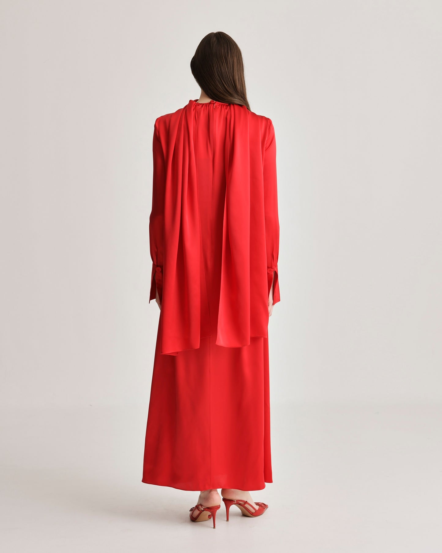 Scarf Dress in Silk Charmeuse