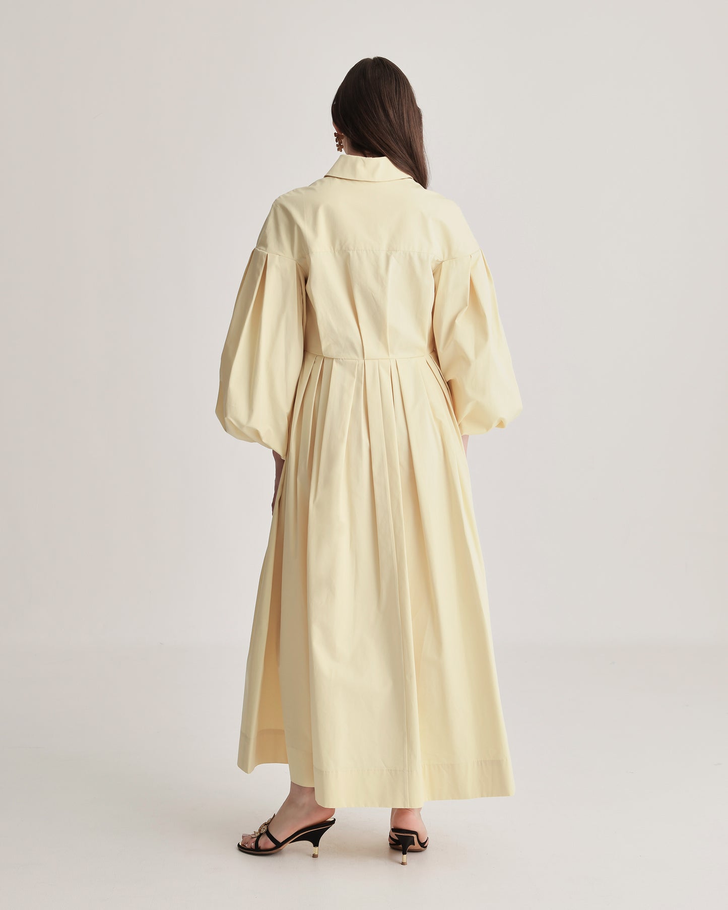 Balloon Sleeve Shirtdress in Cotton Poplin