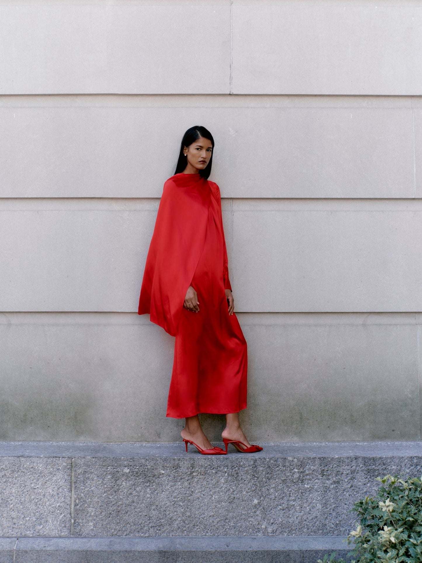 Scarf Dress in Silk Charmeuse
