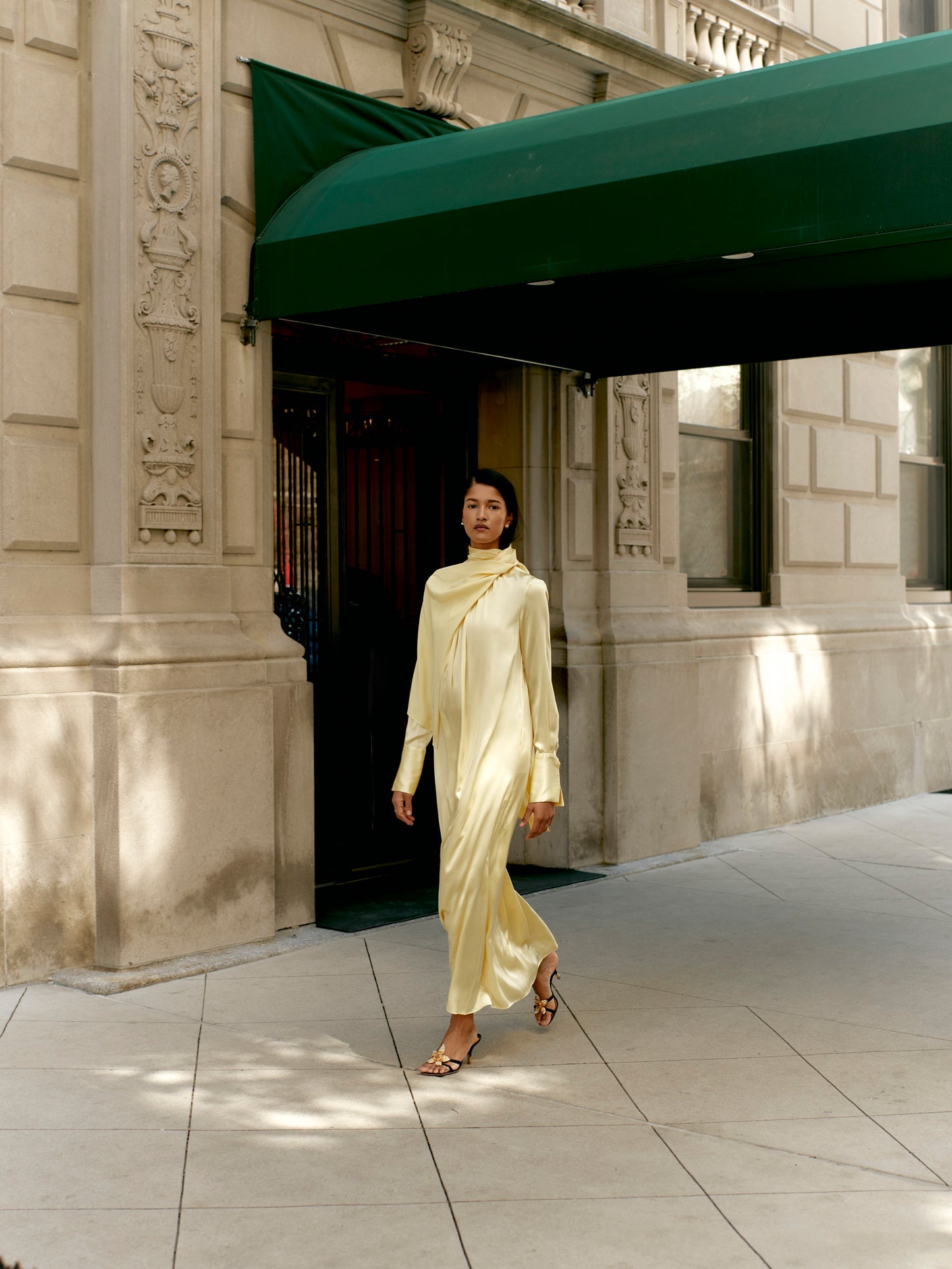 Scarf Dress in Silk Charmeuse