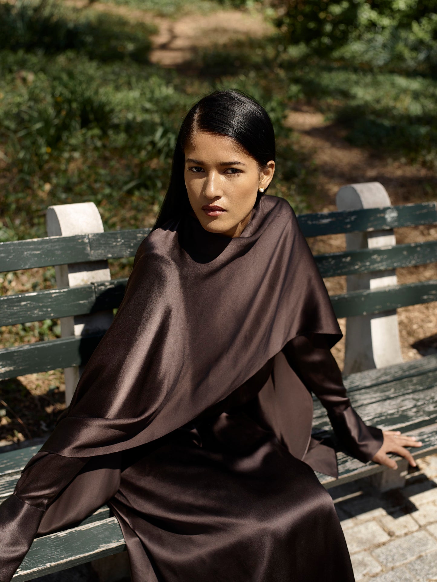 Scarf Dress in Silk Charmeuse
