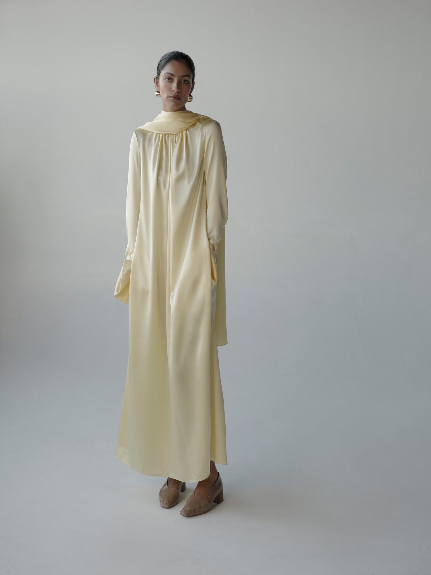 Scarf Dress in Silk Charmeuse