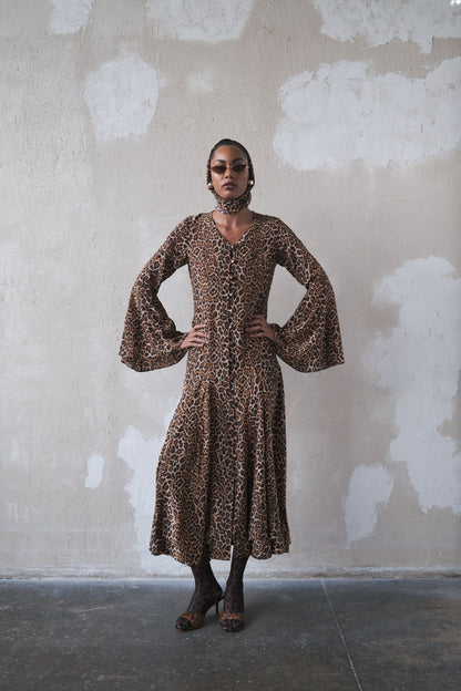 Godet Dress in Silk