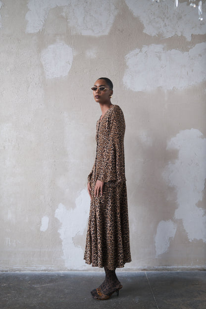 Godet Dress in Silk
