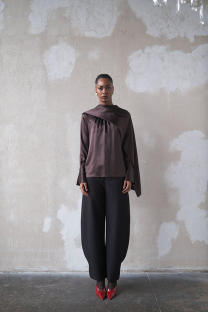 Scarf Top in Silk Charmeuse