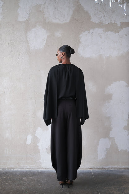 Scarf Top in Textured Crepe
