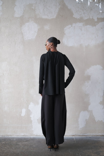 Scarf Top in Textured Crepe