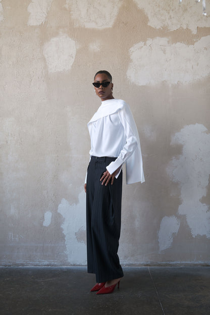 Scarf Top in Textured Crepe