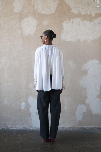 Scarf Top in Textured Crepe