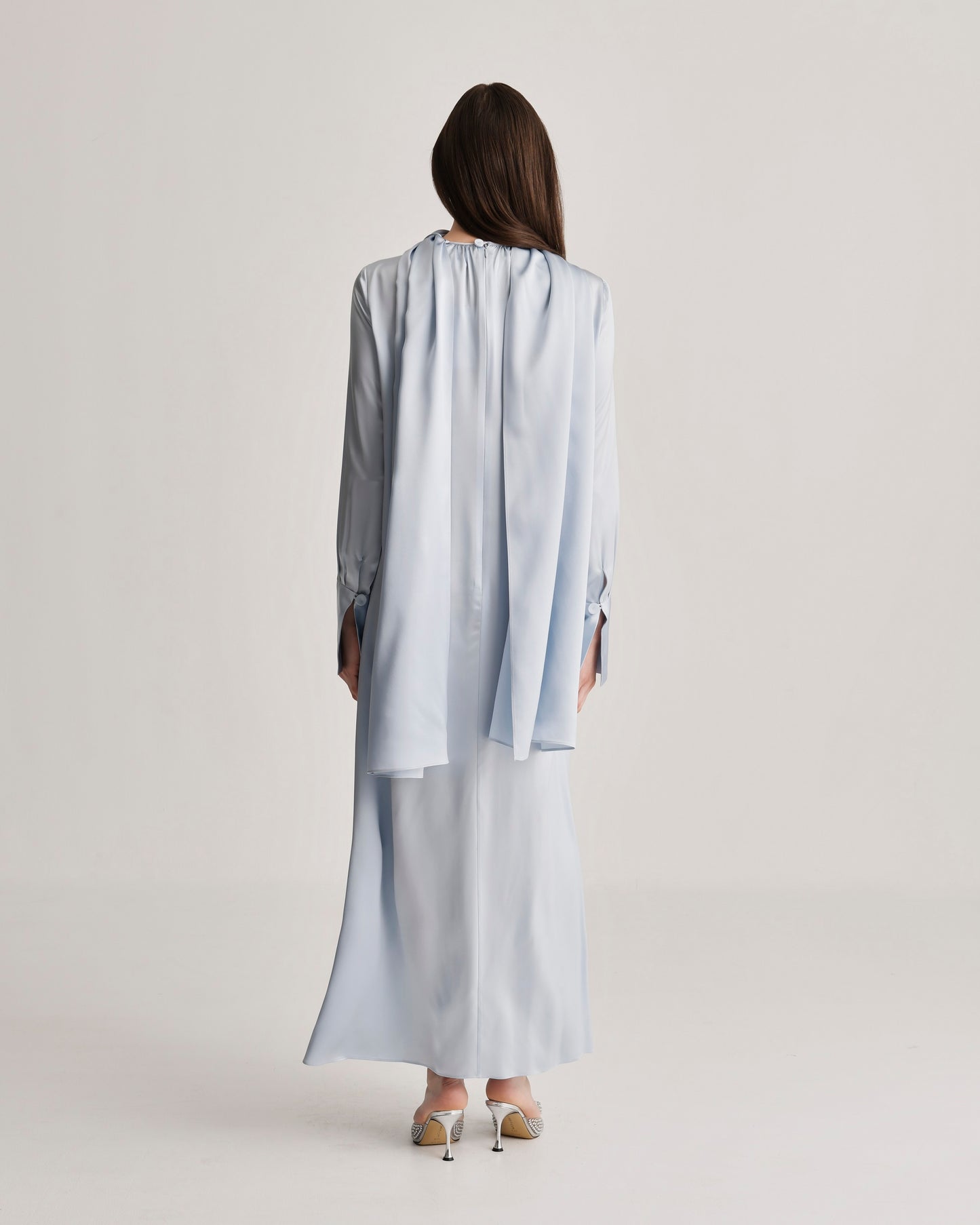 Scarf Dress in Silk Charmeuse