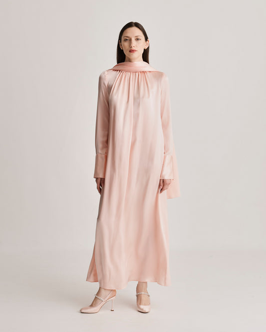 Scarf Dress in Silk Charmeuse