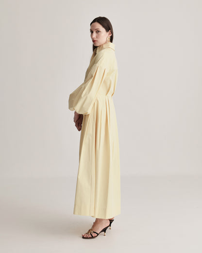 Balloon Sleeve Shirtdress in Cotton Poplin