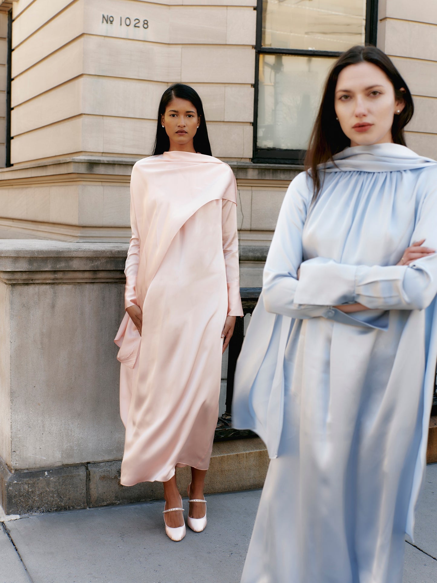 Scarf Dress in Silk Charmeuse