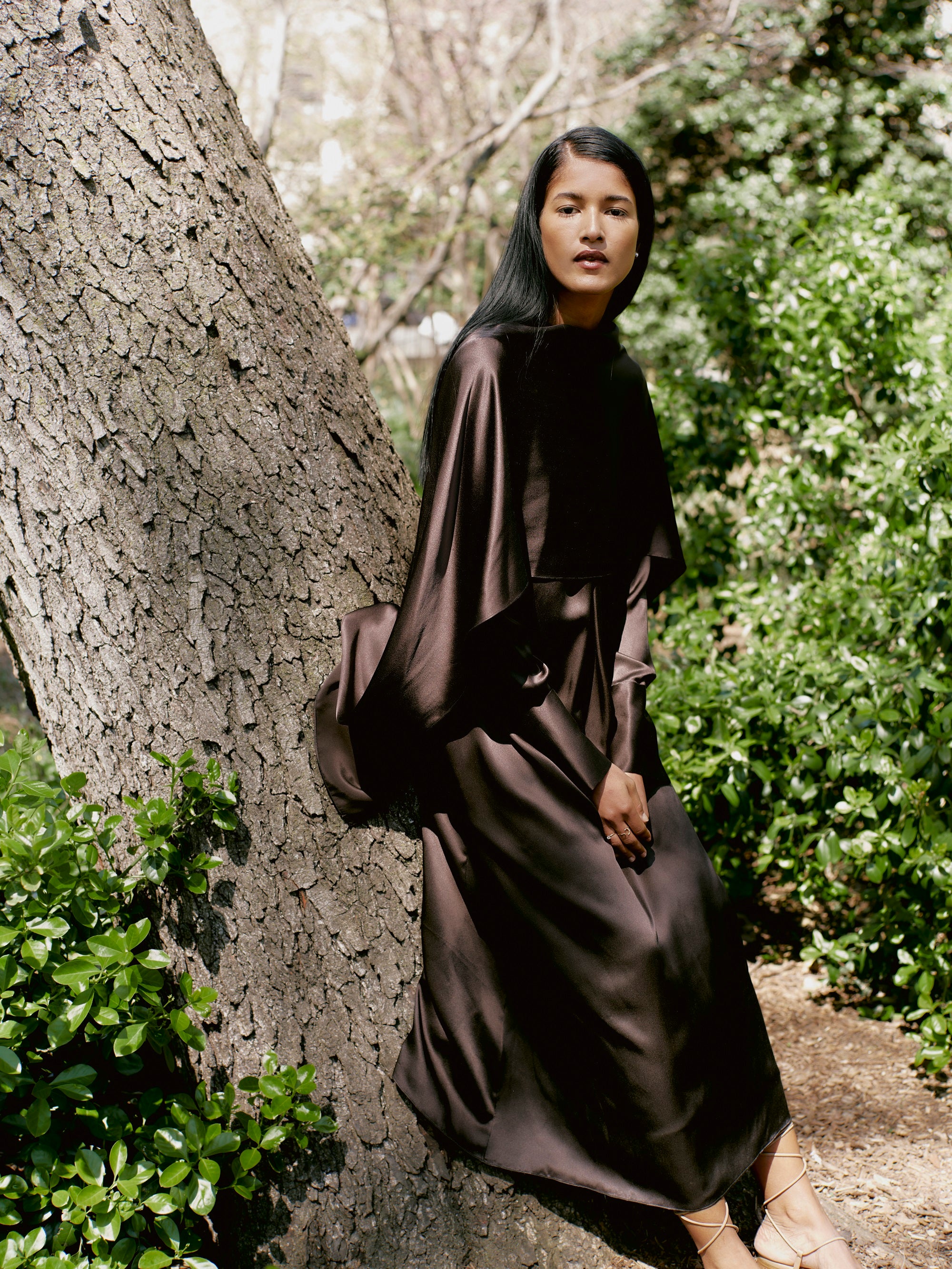 Scarf Dress in Silk Charmeuse