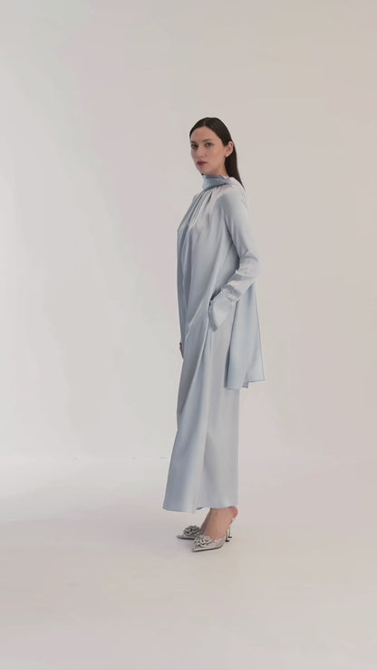 Scarf Dress in Silk Charmeuse