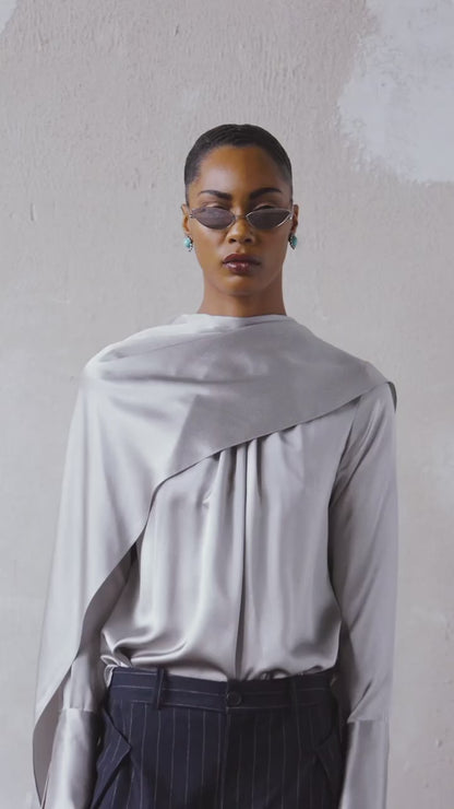 Scarf Top in Silk Charmeuse