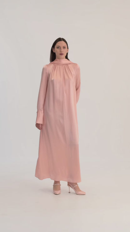 Scarf Dress in Silk Charmeuse