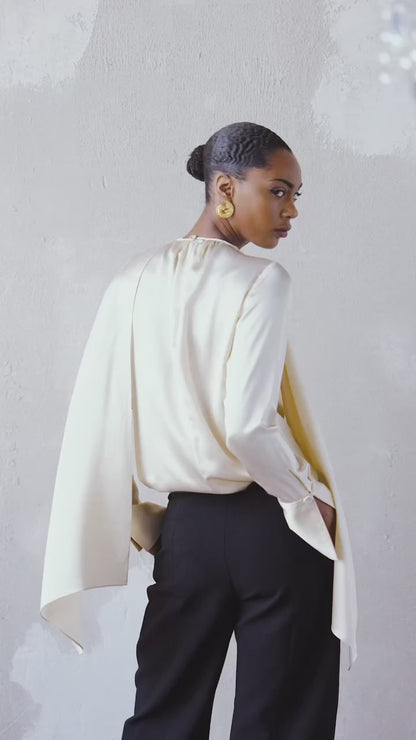 Scarf Top in Silk Charmeuse
